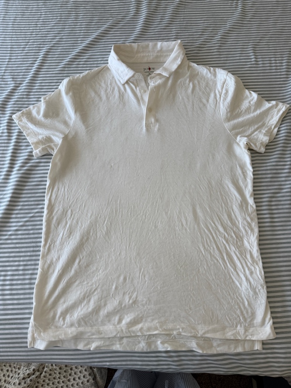 J.Crew men’s cotton suedes polo in ivory